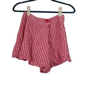 Vintage 90s Express Gold‎ Label Red Picnic Plaid Shorts Size 3/4 Y2K Festival